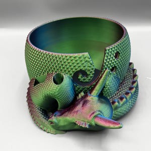 Sleeping Dragon Yarn Bowl 3D printed in ECO friendly PLA With Tool Holder image 13
