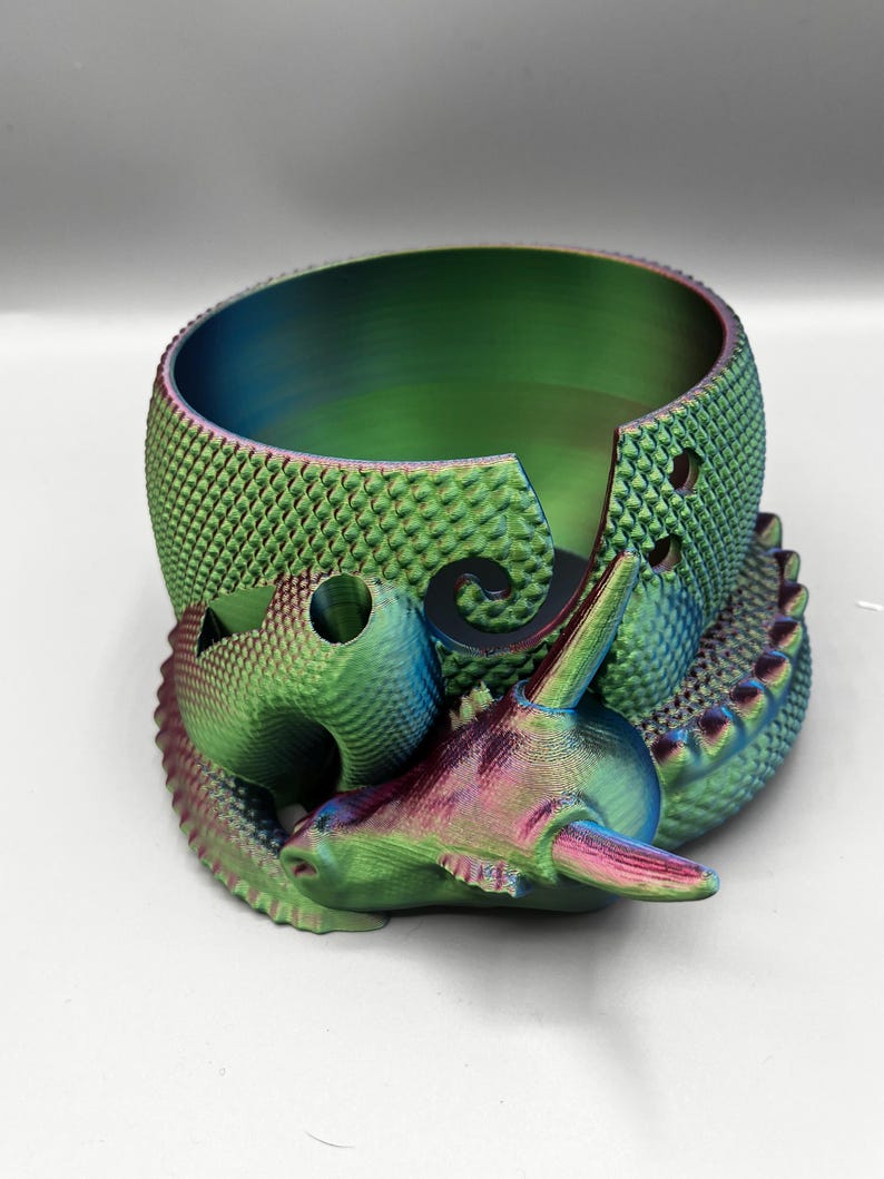 Sleeping Dragon Yarn Bowl 3D printed in ECO friendly PLA With Tool Holder image 13