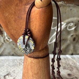 Vintage Style Heart Pendant Necklace, Bo ho Necklace, Leather Necklace, Ladies Necklace