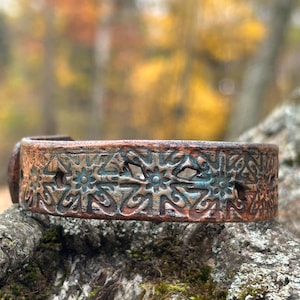 Handcrafted Southwestern Leather Bracelet: Turquoise Brown Boho Cuff
