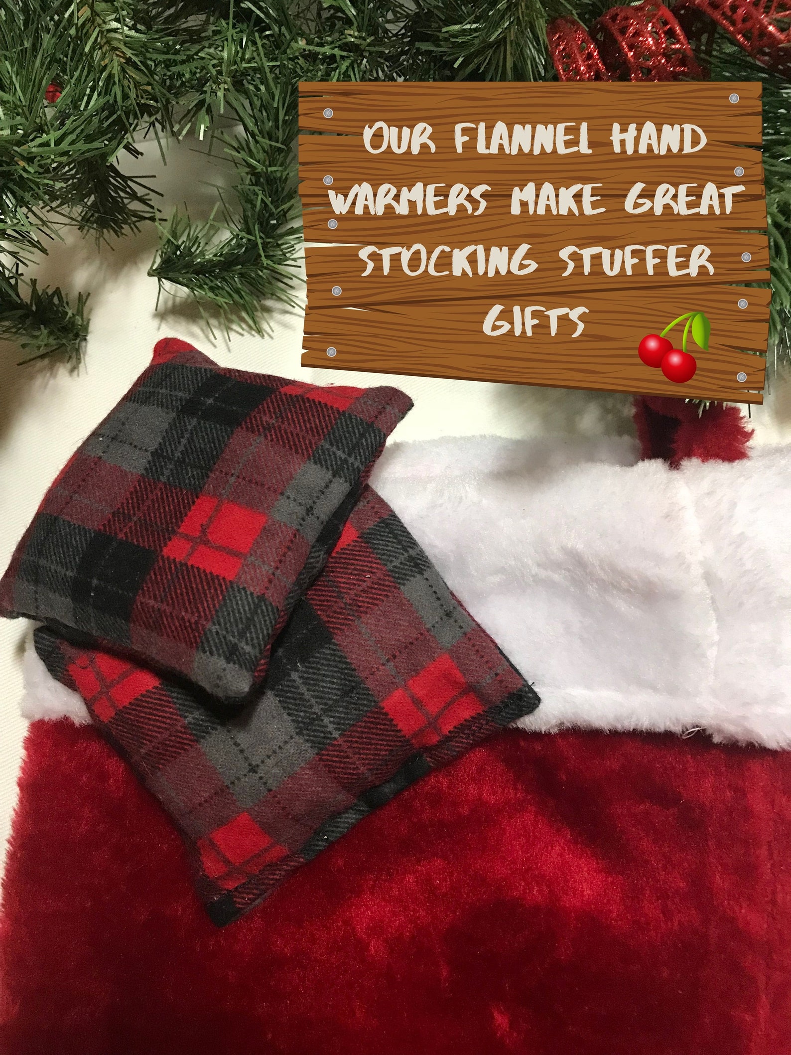Set of Two Flannel Hand Warmers Natural Organic Dried Cherry Etsy