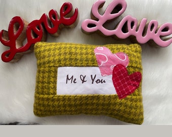 7 inch Valentine's Day Pillow Country Cottage Small Hearts Pillow Farmhouse Valentine's Day Tier Tray Decor Valentine's Day Bowl Filler