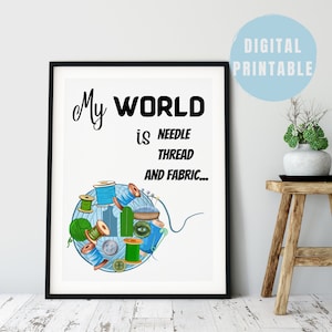 Sewing Printable Wall Art, Sewing Room Wall Decor, Girl Fashion Design Decor, Poster Art for Craft Room, Sewing Lady Decor, Gift for Her
