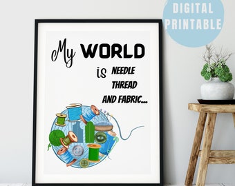 Sewing Printable Wall Art, Sewing Room Wall Decor, Girl Fashion Design Decor, Poster Art for Craft Room, Sewing Lady Decor, Gift for Her