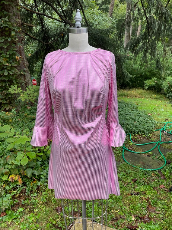pink gogo dress Handmade Ladies 1960s Hot Pink Sparkly Mini Mod Dress, Size Ladies Small/Medium GoGo Dress, Super Groovy Vintage Inspired Mini 1960 Dress