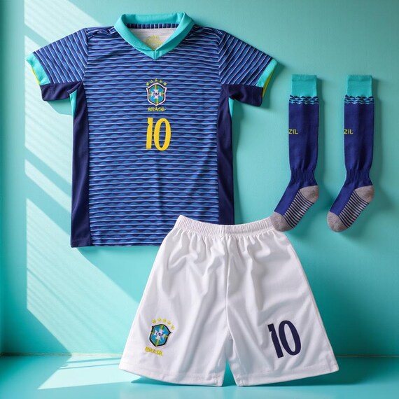 Maillot Foot Enfant Personnalisé 2024/2025 - Avec Nom/Numéro, Short, Chaussettes