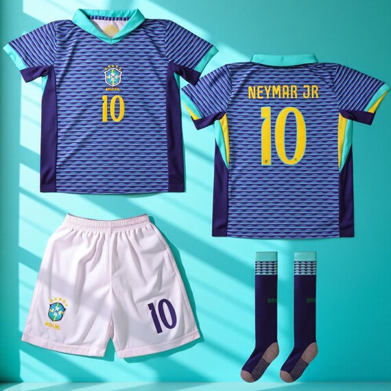 Maillot De Foot Personnalisé Avec Nom Et Numéro - Kit Complet (Haut + Short + Chaussettes) - Enfant Et Adulte - Cadeau Sportif