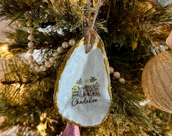 Handgemaakt van Charleston Oyster Shell kerst- en feestdagenornament