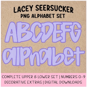 Purple Seersucker Preppy Alpha PNG | Digital Download Doodle Alphabet | Sublimation PNG | Printable Letters | Lace Alpha | Trendy Design