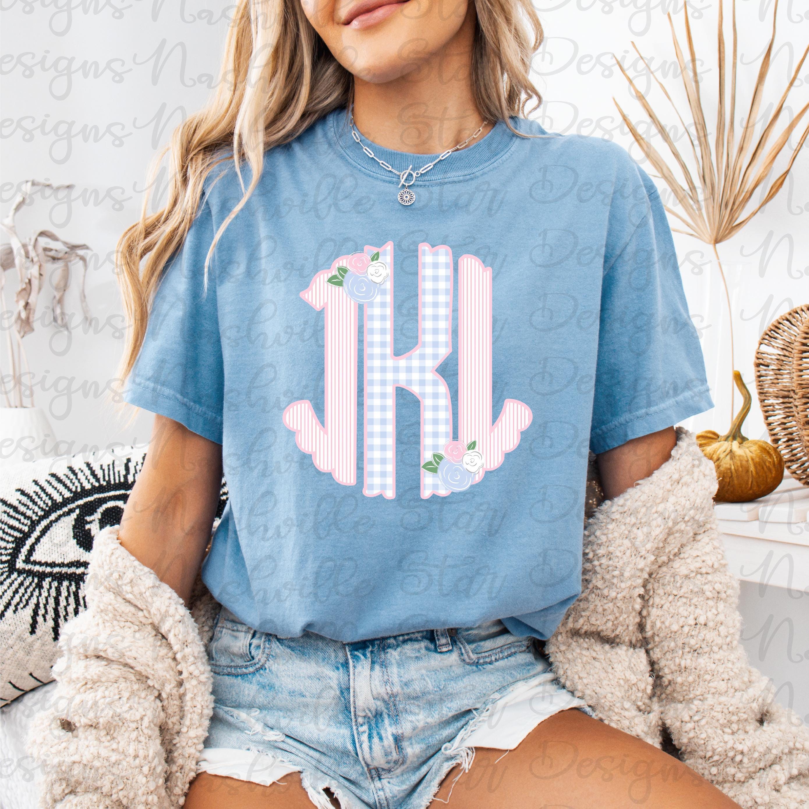 Ditsy Floral Grandmillennial Monogram PNG Pack | 6 Preppy Alphabet Sets ...