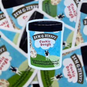Enkele sticker IJsbak / Koekjesdeeg / Gestanst vinyl glans / Dessert Snoep / Handgeschilderd / Leuk schattig Voedsel esthetische sticker