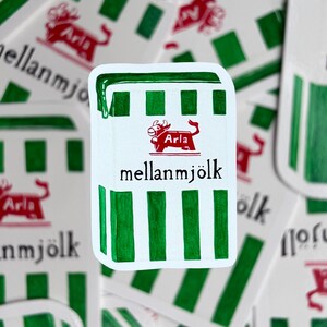 Swedish Sticker Single / Swedish Food / Milk Carton / Die Cut Vinyl Gloss / For Water Bottles Kindle Covers Laptops Phone Covers IPads