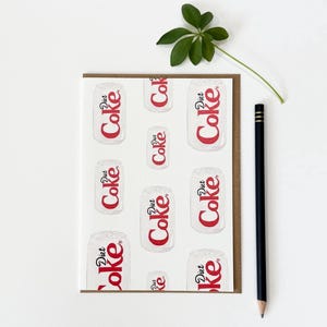 Diet Cola Top Quality Hand Painted Greeting Card / Soda Soft Drink Art / Retro Fun and Quirky Design / Watercolour Card to Keep and Frame