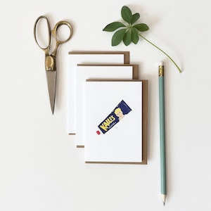 Cibo svedese / Confezione da 3 / Mini biglietto d'auguri / Cibo svedese / Mini carta regalo / Stampa artistica piccola, carina e divertente con carrello / Acquerello /