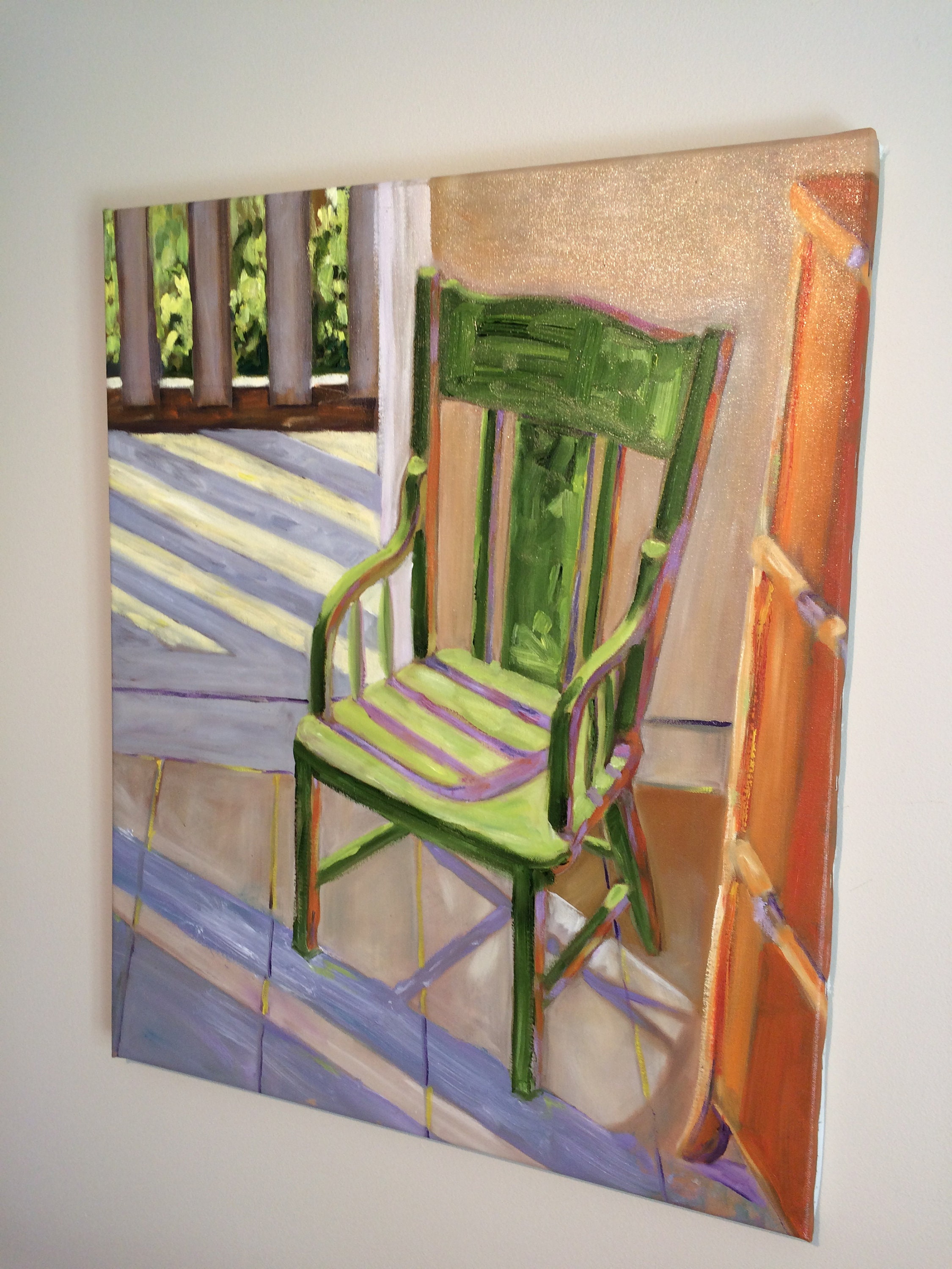 Cottage Chair. Original oil painting. Canvas. Chair painting. Cottage painting. Summer. Chair