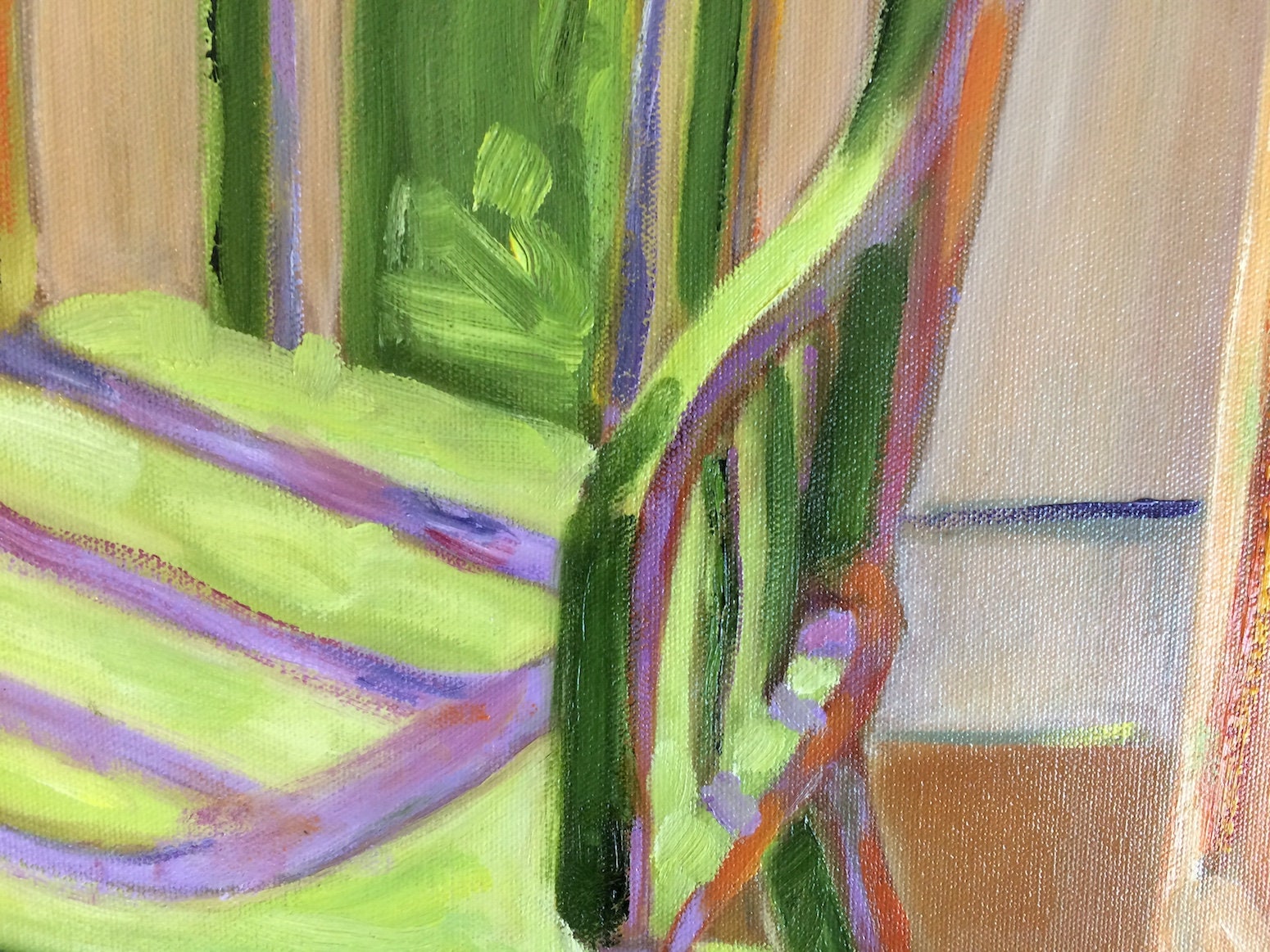 Cottage Chair. Original oil painting. Canvas. Chair painting. Cottage