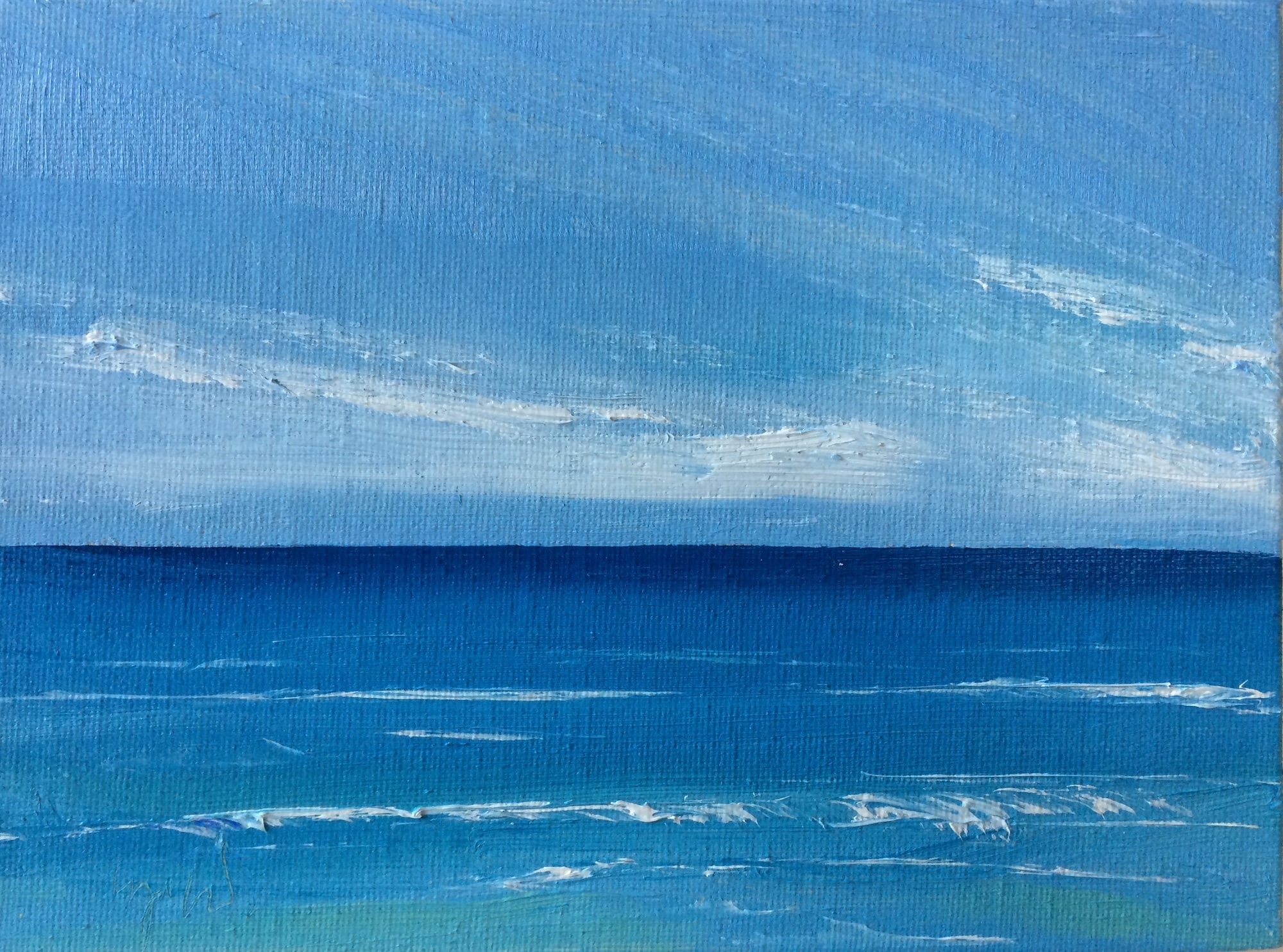 Calm Seas II. Season Sale. Original framed 6 x 8 oil painting on canvas
