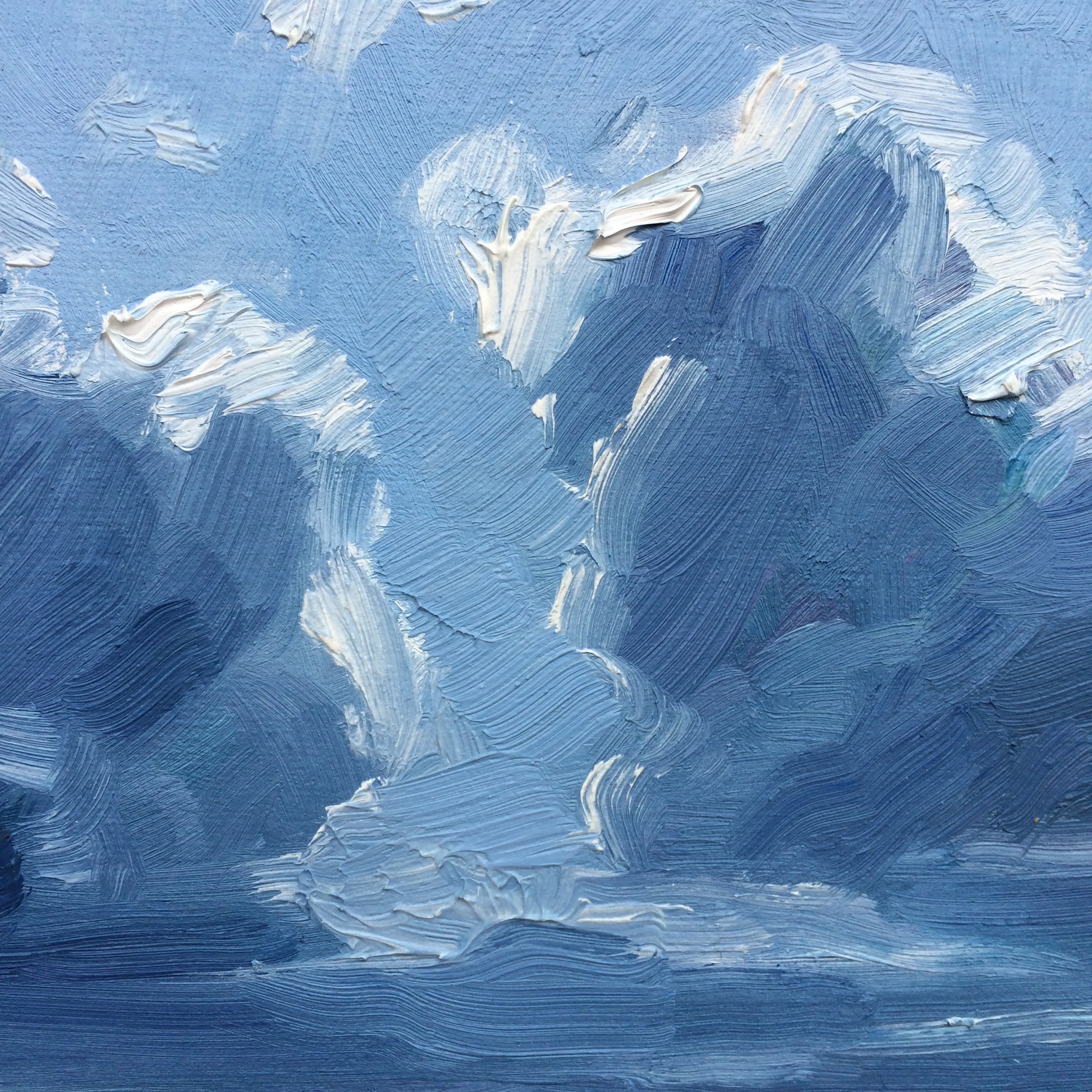 Heavenly Clouds, Season Sale. Original oil painting on 8 x 8 linen