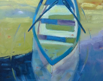 Ghostly Galleon: Original Impressionistic Boat Oil Painting (11x14)