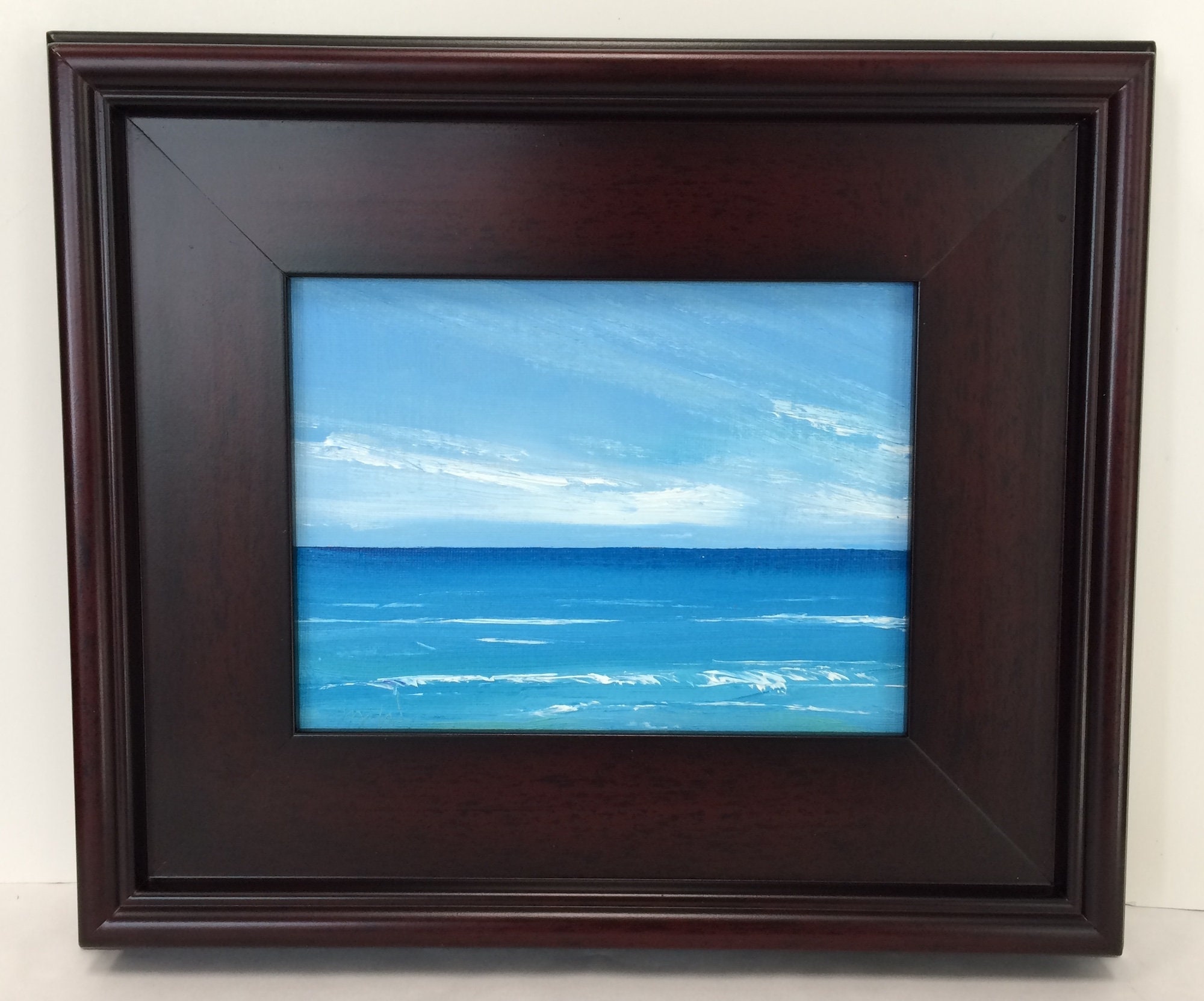Beach Day II. Season Sale. 6 x 8 original framed oil painting. Plein
