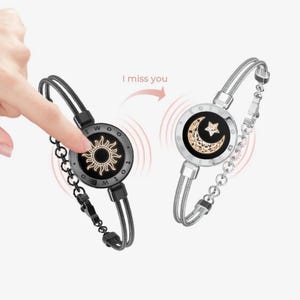 Totwoo スマートカップル遠距離タッチブレスレットペアジュエリー - 恋愛ギフト、ロマンチックなカップルジュエリー、防水＆充電可能
