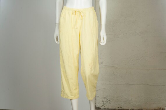 Vtg 2000's LEMON YELLOW Lightweight Cotton Summer Pants | Etsy