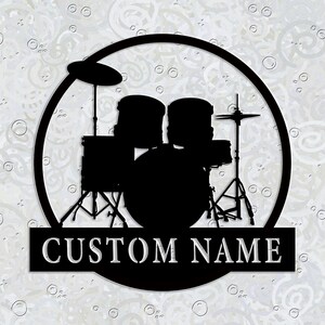 Custom Drum Room Metal Sign Art,Custom Drum Teacher Name Sign,Percussion Music Studio Wall Decor,Personalized Drum Sign,Kid’s Room Decor