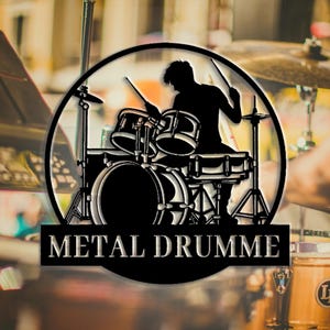 Custom Drum Room Metal Sign Art,Custom Drum Teacher Name Sign,Percussion Music Studio Wall Decor,Personalized Drum Sign,Kid’s Room Decor