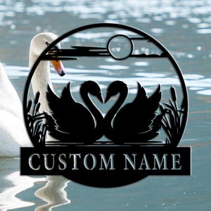 Custom Swan Metal Art Sign: Natural-Romantic Style for Home Decor, Memorable Gifts, Signage in Cafes, Flower Shops, Ranches & Eco-Estates.