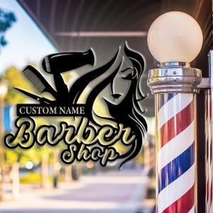 Personalized barber shop metal sign ,barber shop wall decoration,customized hairstylist sign,custom name,business name sign,Multicolor