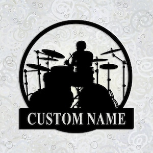 Custom Drum Room Metal Sign Art,Custom Drum Teacher Name Sign,Percussion Music Studio Wall Decor,Personalized Drum Sign,Kid’s Room Decor
