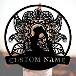 Personalisierte Yoga Schilder, Studio Namensschilder und Metallwanddekor für Zuhause. Anpassbare Farbe, Größe, optional mit LED-Leuchten.