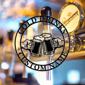 Custom Retro Beer Decor Signs | Personalized Bar Name Plaques | Ideal for Pub Branding, Beer Parties & Man Caves | 8-24 Inch