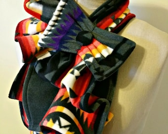ruffle bow scarf - tribal