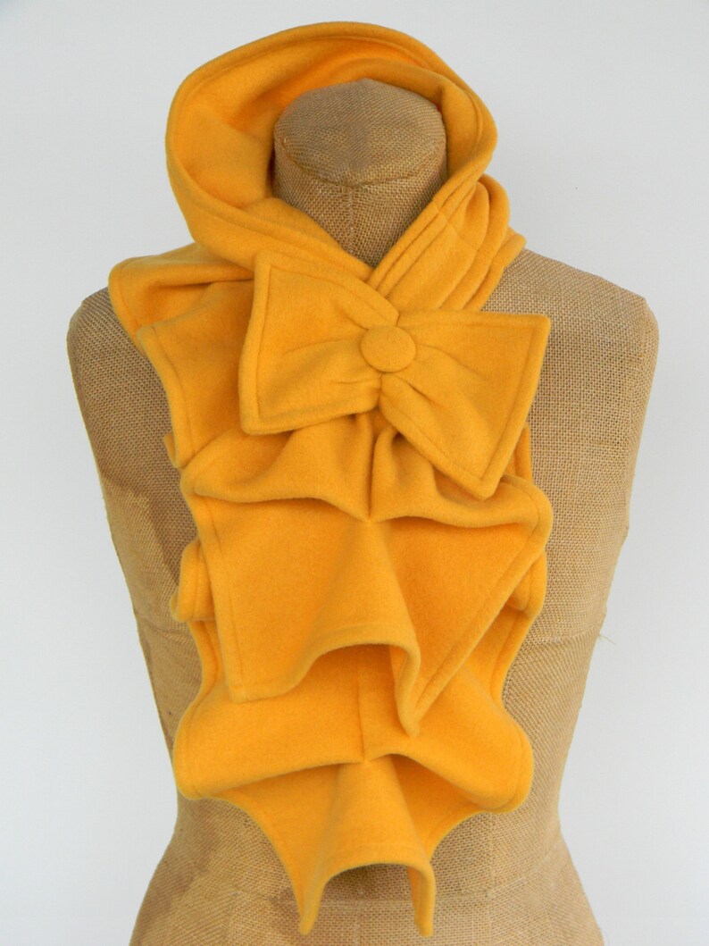 Ruffled Bow Scarf Mustard image 1