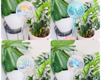 Blown Glass Self Watering Globe Plant Self Watering: Iridescent Self  Watering Indoor Plan and Garden Decor Stake- Plant Lover Gift Idea - Etsy