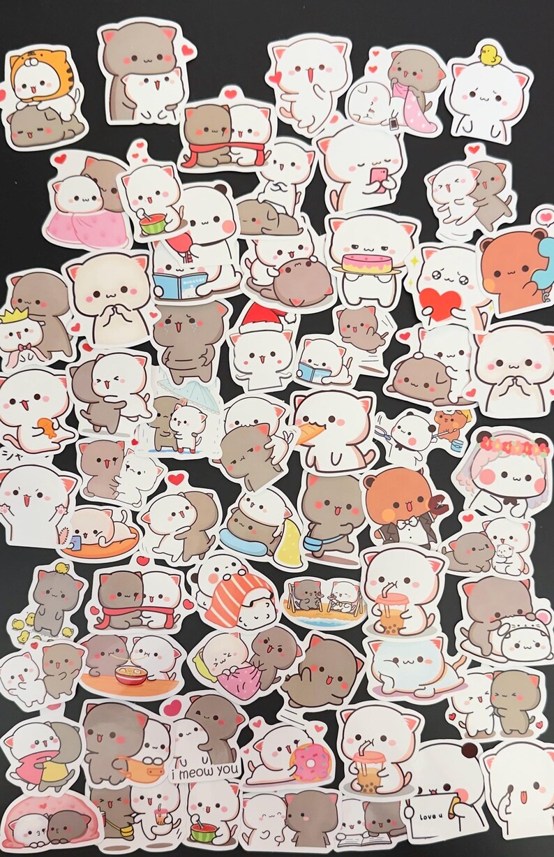 Cute Kawaii Cat Vinyl Stickers - Reusable, Self-adhesive Decals for ...