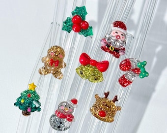 Glass Straw Christmas Collection . Straw glass for tumbler 16 oz| Party Straws | Christmas Decor | Reusable Straw | Christmas Decoration