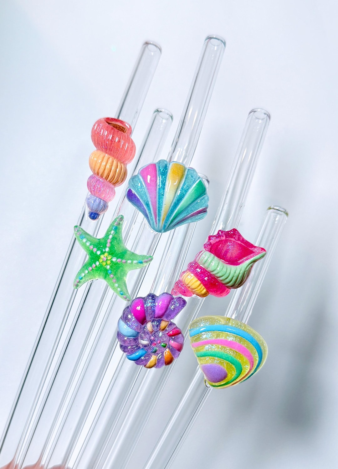 Ocean Creatures Glass Straw: Ocean Fish Design - Reusable Straw, Eco ...