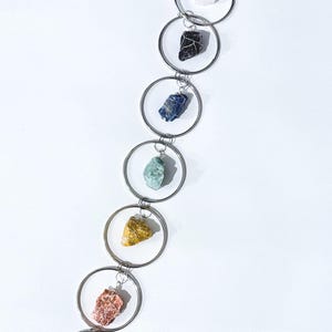 7 Chakra Crystal Hanging: Gemstone Suncatcher, Boho Wall Decor