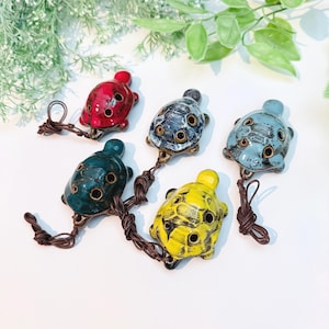 Ceramic Turtle Ocarina Flute Whistle Necklace: Handmade Clay Flute Whistle | Good for Beginners | Kid Fun Flute