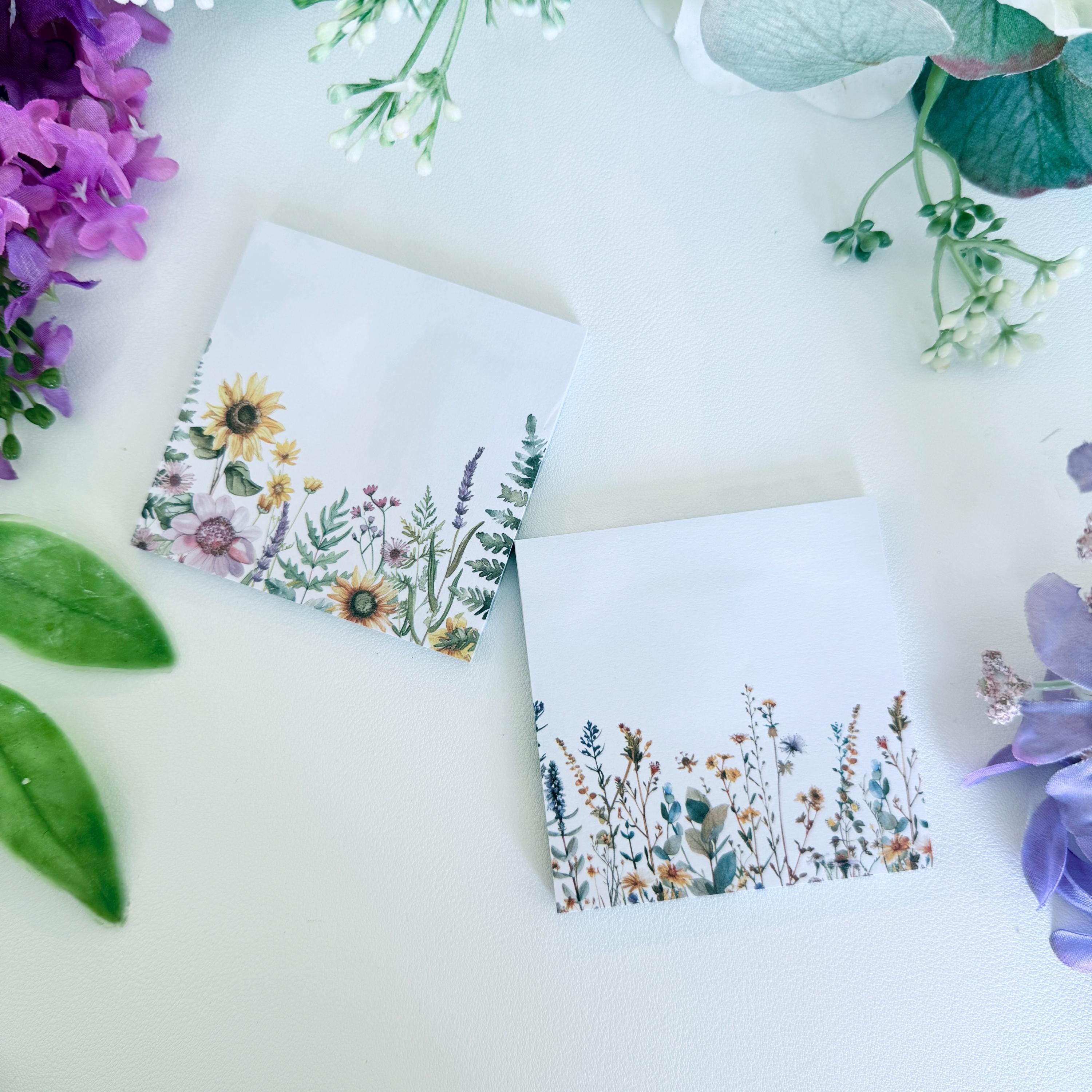 Floral Sticky Notes - Flower Sticky Note: Summer School Office Supply ...