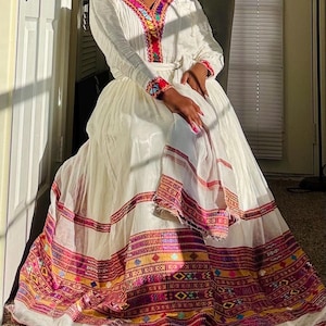 ethiopian traditional wedding dress designer Elegant Couples Ethiopian/eritrean Handwoven Wedding Dress | 100% Cotton  Design
