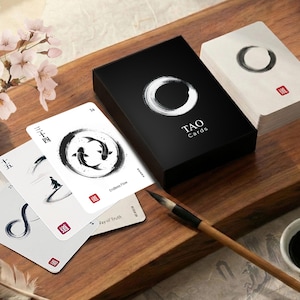 Hand Illustrated Tao Cards – Mindfulness Oracle Deck with Guidebook