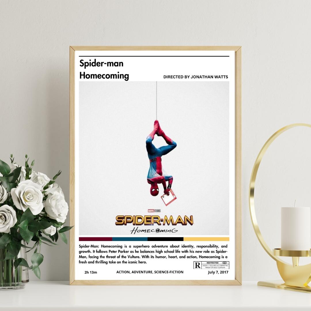Spider Man Poster Spider Man Print Mid Century Modern Poster Minimalist ...