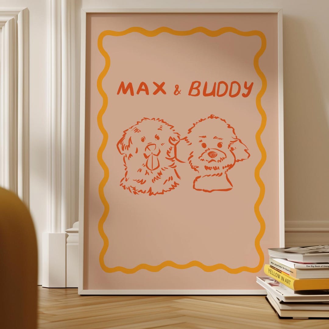 Custom Dog Portrait Custom Badly Drawn Pet Art Personalized Badly Drawn ...