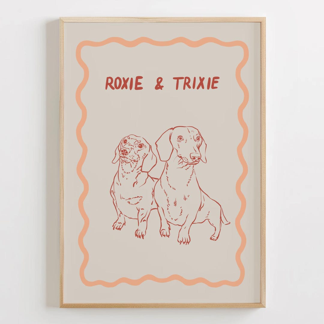 Custom Dog Portrait Custom Badly Drawn Pet Dog Art Personalized Badly ...