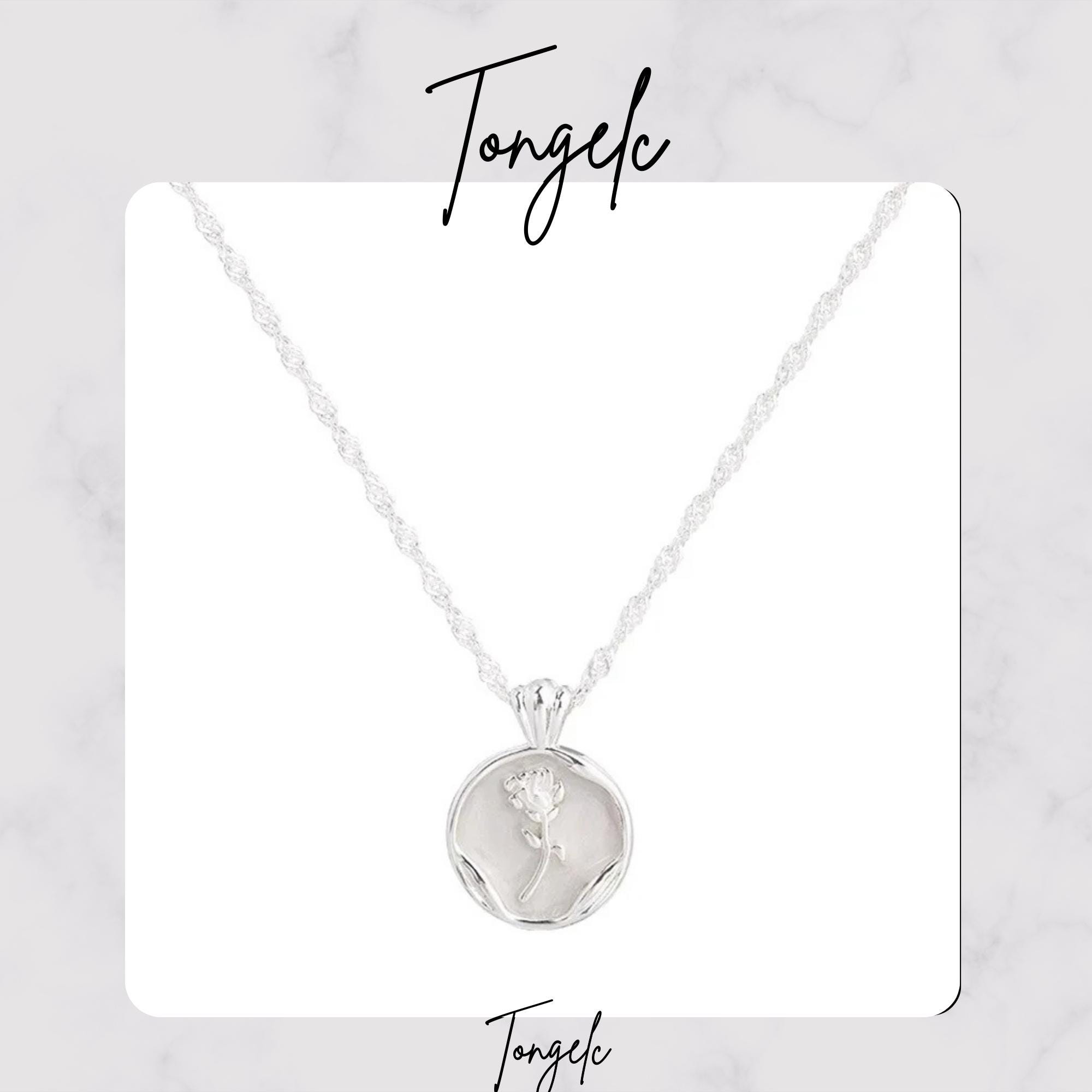 [leeENoir] 韓国☆925silver☆Round Rose Necklace VENTFILLE 925 Sterling Silver Circular Geometry Rose