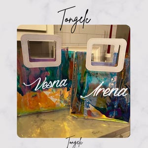Personalized Holographic Bridesmaid Totes: Custom Waterproof Disco Bags for Bachelorette Parties