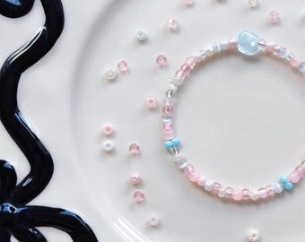 Fakemink X Bazo 1199.fm Pastel Beaded Bracelet Streetwear Y2k